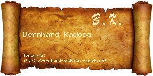 Bernhard Kadosa névjegykártya