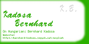 kadosa bernhard business card